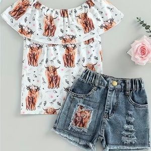 Girls Highland Cows set. Sz. 7/8